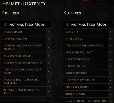 Path of Exile Item Affixes and Modifiers - PoE Vault