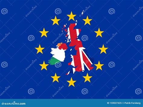 UK and Ireland Covered in Respective Countries Flags on Top of EU Flag ...