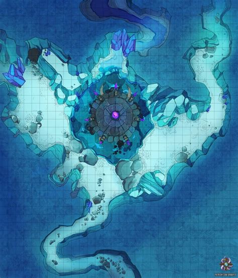 Glacial Cave Battle Map 30x35 : r/Roll20