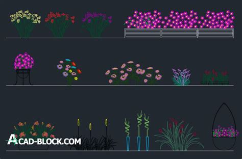 CAD Flowers DWG - Free CAD Blocks