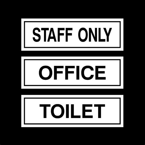 Staff Only, Office, Toilet - Sign, Sticker - All Sizes & Materials ...