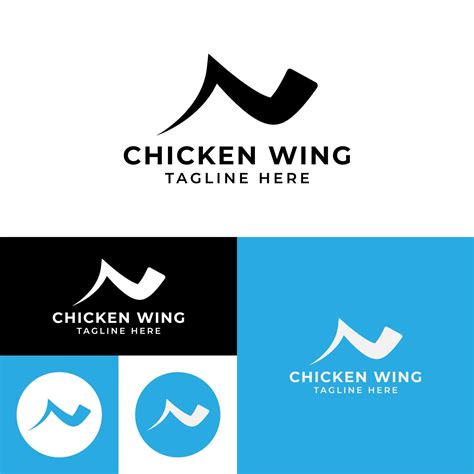 Chicken Wings Logo.Vector Illustration.Black And White.Food logo ...