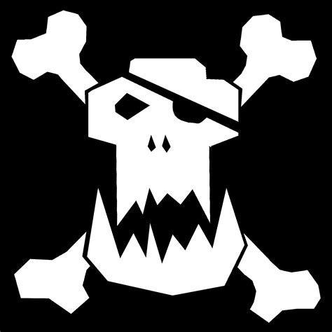 a white skull and crossbones on a black background