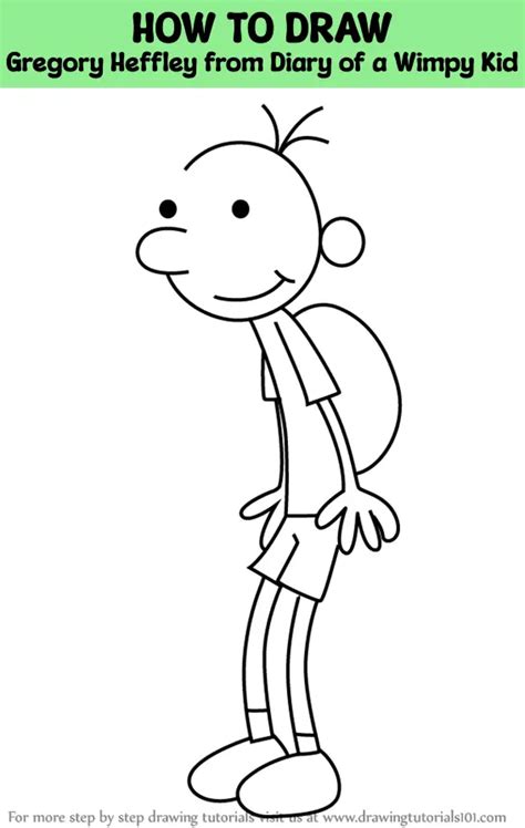 How to Draw Gregory Heffley from Diary of a Wimpy Kid (Diary of a Wimpy Kid) Step by Step ...