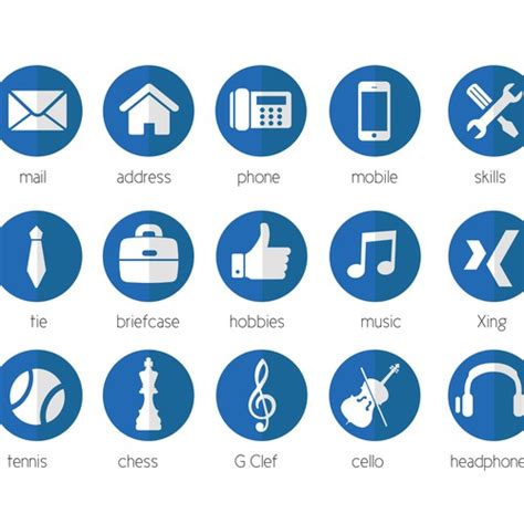 20 modern Icons for personal CV / Resume | Icon or button contest