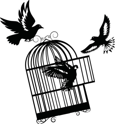 Cage for birds. free the birds in Cage. Flying bird and cage. Freedom concept. Emotion of ...