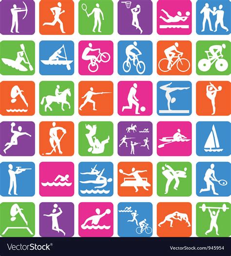 Collection with 36 olympic sport icons Royalty Free Vector