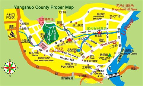 Yangshuo County Proper Map - Yangshuo Maps, China