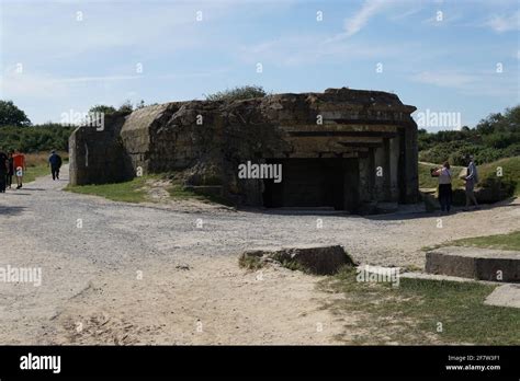 NORMANDY, FRANCE - Aug 24, 2019: World War 2 Bunker in Normandy, France ...