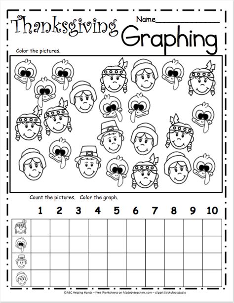 Free Math Graph Worksheet for Thanksgiving - Made By Teachers