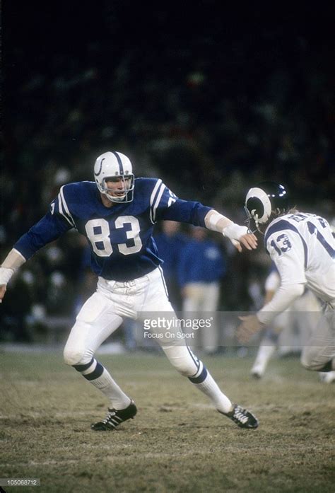 Linebacker Ted Hendricks of the Baltimore Colts guards wide receiver... | Baltimore colts ...