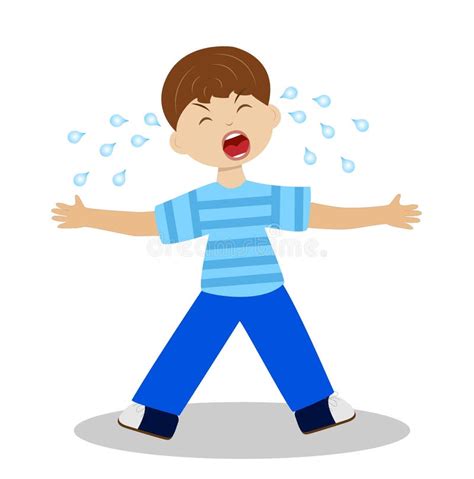 Whining Boy on a White Background Stock Vector - Illustration of outline, hysterics: 40250951