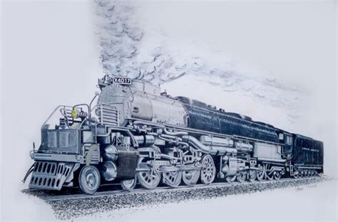 North American steam loco, Big Boy It is actually done in colour pencil, not that you'd know ...