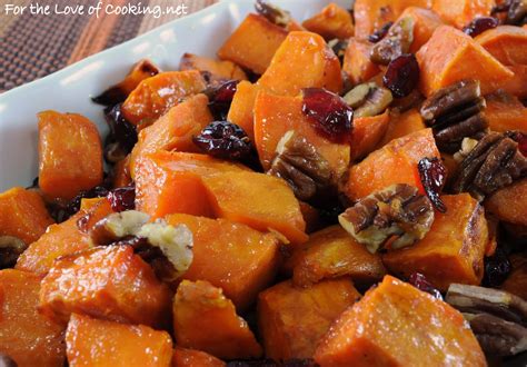 Roasted Yams with Maple, Dried Cranberries and Pecans | For the Love of ...