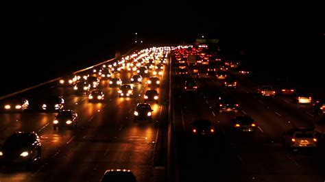 Night Traffic At Highway Car Lights At Night Stock Footage SBV ...