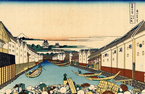 Nihonbashi bridge in Edo - Katsushika Hokusai - WikiArt.org - encyclopedia of visual arts