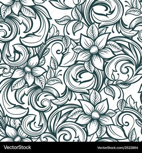 Seamless floral hand draw pattern Royalty Free Vector Image