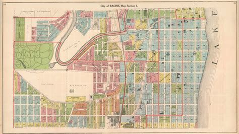 Map of the City of Racine | Curtis Wright Maps