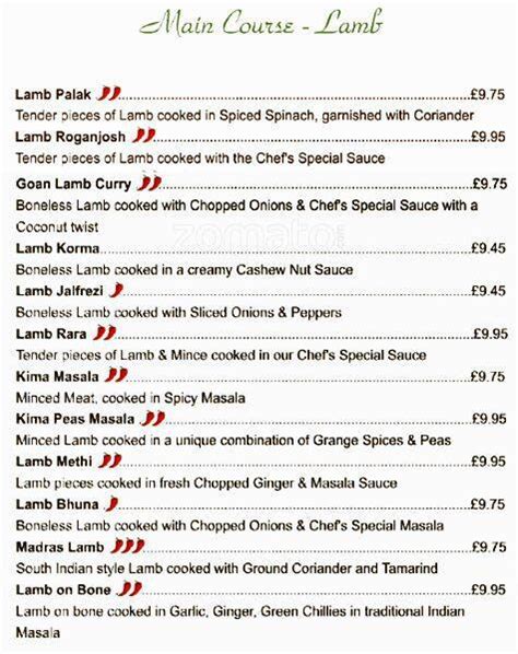 Menu at The Grange Restaurant, Wallington, Beddington Park