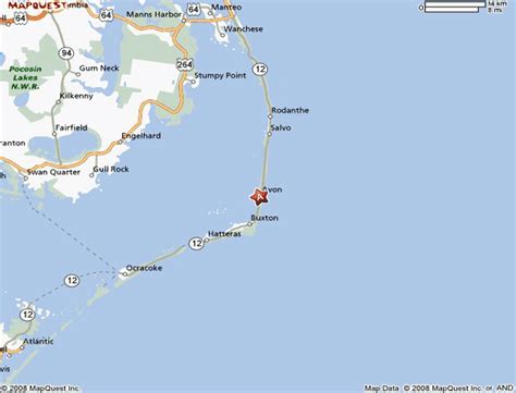 Map of Hatteras Island (yes, it is that narrow) Rodanthe, Manteo ...