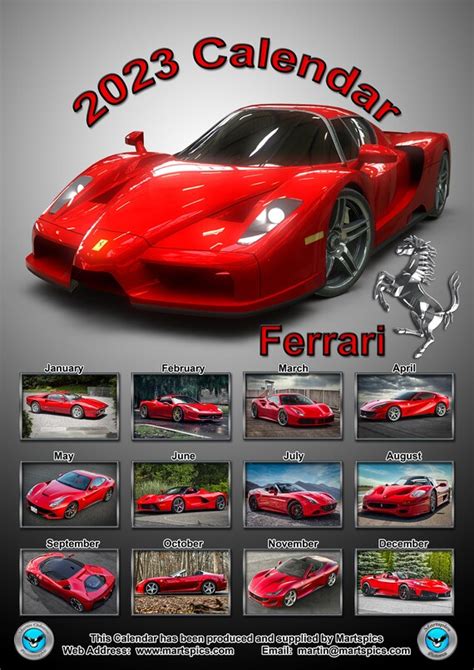 Calendar 2023 Ferrari Sports Cars 14 Full Gloss A4 Size Pages | Etsy ...