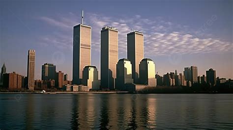 Fundo As Torres Gêmeas Em Pé Em Um Lago Em Nyc Fundo, Foto Das Torres Gêmeas De Nova York Imagem ...