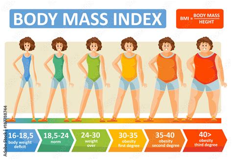 Stockvector Body mass index of woman obesity weight vector infographics ...