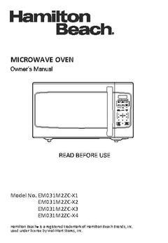 hamilton beach microwave manual