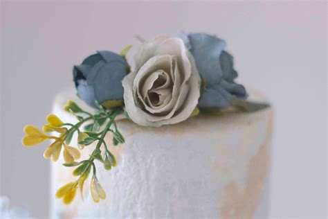 Flower Wedding Cake Topper Dusty Blue Flower Cake Topper - Etsy