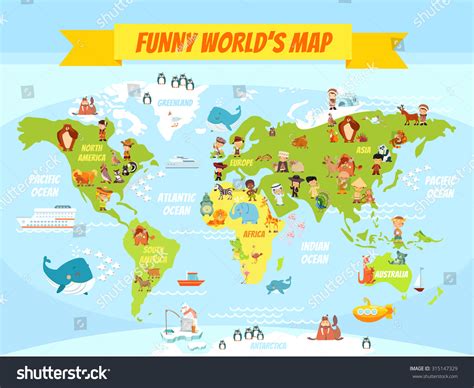 Cartoon World Map - DEADRAWINGS