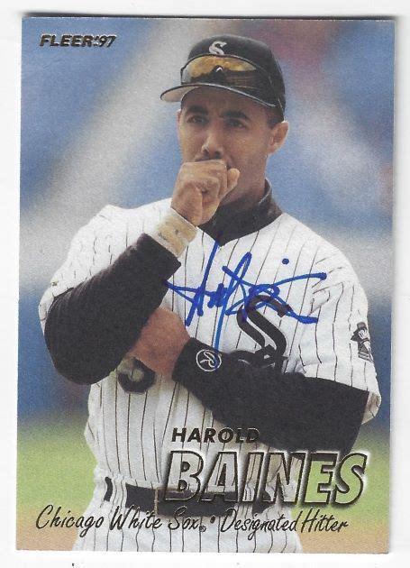 Autographed HAROLD BAINES Chicago White Sox 1997 Fleer Card - Main Line Autographs