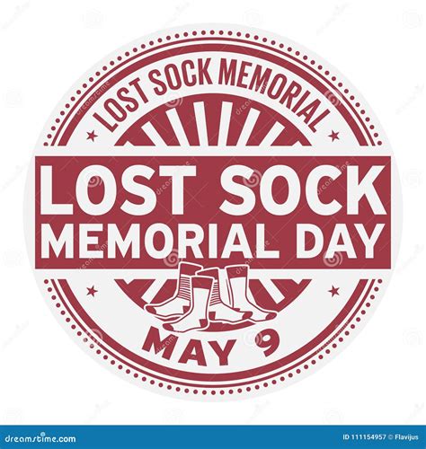 Lost Sock Memorial Day Stamp Stock Vector - Illustration of logo, clothing: 111154957