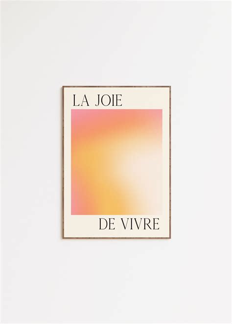 La Joie De Vivre Quote Print French Decor French Poster - Etsy