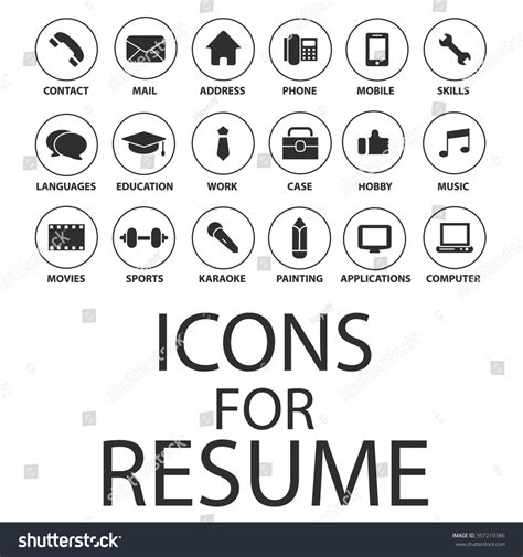 Icons Set Your Resume Cv Job Stock Vector 357219386 - Shutterstock