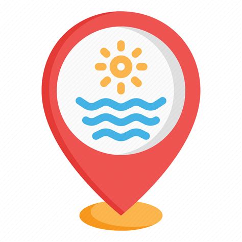 Beach, sunset, sea, sun, location, map, pin icon - Download on Iconfinder