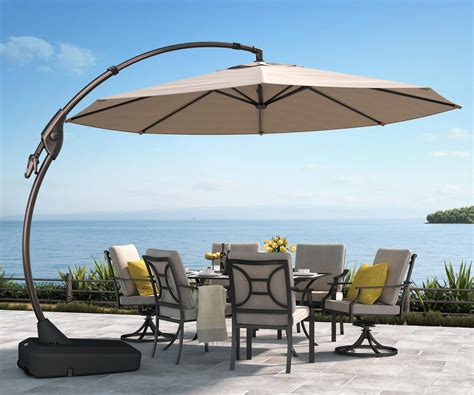 Buy Grand patio Deluxe NAPOLI Patio Umbrella, Curvy Aluminum Cantilever Umbrella with Base ...