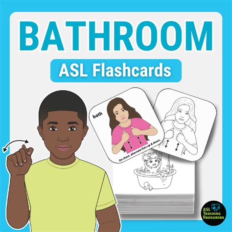 Sign Language Flashcards - Bathroom - ASL Teaching Resources