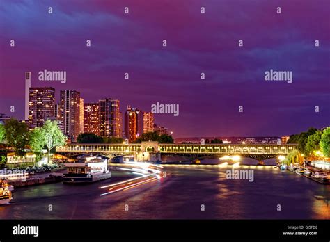 Seine' at night, Paris, France Stock Photo - Alamy