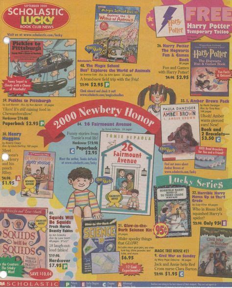 Scholastic Book Club flyer - 2000 | Books, Book club books, Childrens books