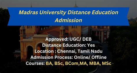 Madras University Distance Education Admission 2024 | IDEUNOM | Last ...