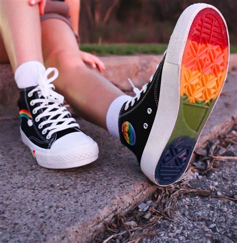 Rainbow bottom high top sneakers high white 8 – Artofit