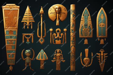 Premium AI Image | Ancient Egyptian Hieroglyphs and Artifacts Generative AI