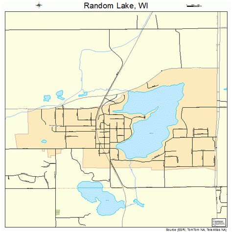 Random Lake Wisconsin Street Map 5566200