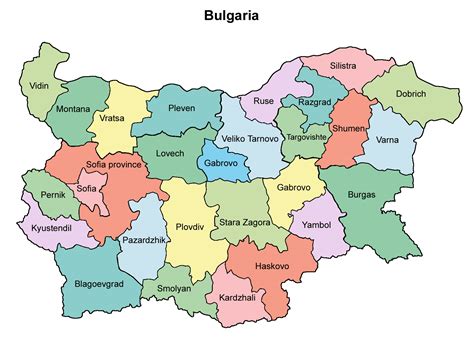 Political map of Bulgaria | Clipart Nepal