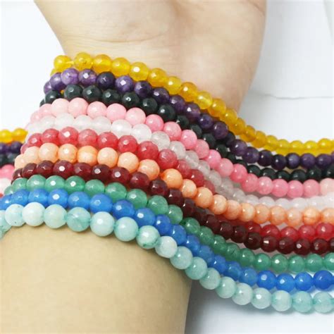 Aliexpress.com : Buy 6mm Approx 58pcs Dyed Natural Stone Beads Faceted Round Loose Beads For ...