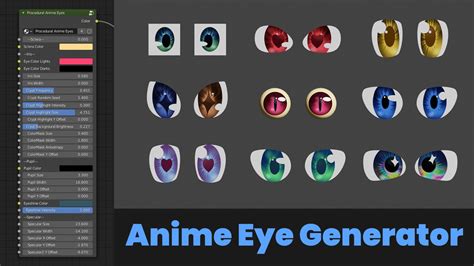 Blender Stylized Anime Eye Generator V1.0 动漫眼睛纹理生成器_Spsa.cn