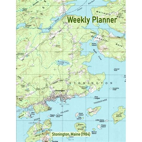 Weekly Planner: Stonington, Maine (1984): Vintage Topo Map Cover - Walmart.com - Walmart.com