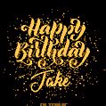 Happy Birthday GIF for Jake with Birthday Cake and Lit Candles | Funimada.com