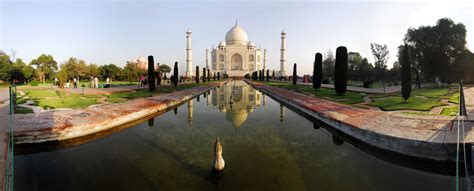 Panorama photo of Taj Mahal Reflection by Photo Stock Source - monument, Agra, Uttar Predesh ...