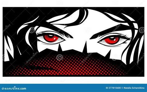 Eyes are Red in the Style of Manga and Anime. Stock Vector ...